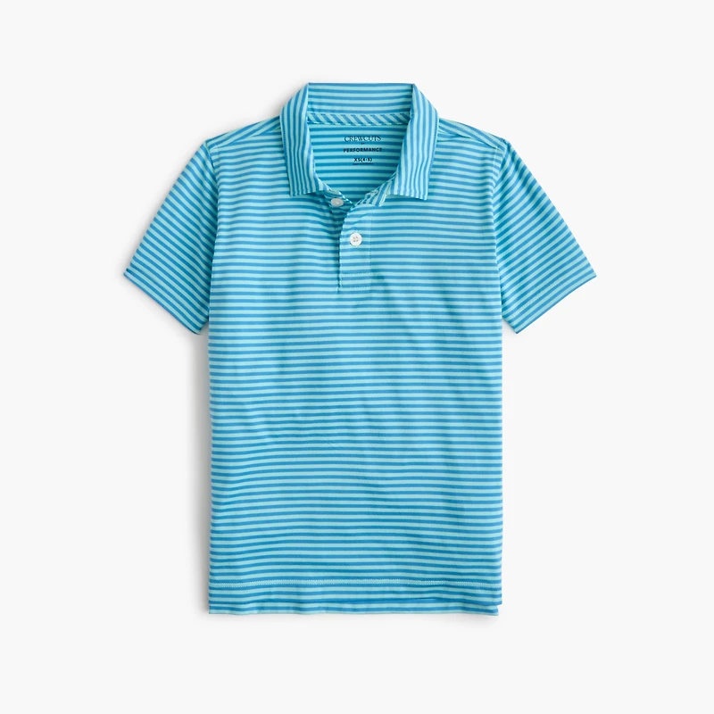 Boys' striped performance polo shirt