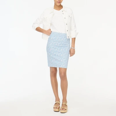 Printed pencil skirt
