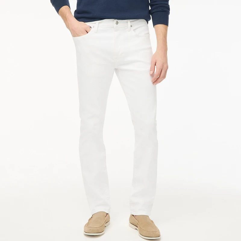 Straight-fit white jean signature flex