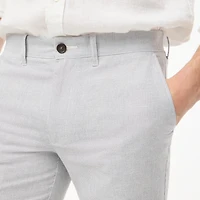 Straight-fit linen-cotton blend pant