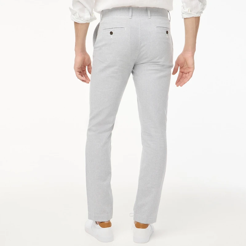 Straight-fit linen-cotton blend pant