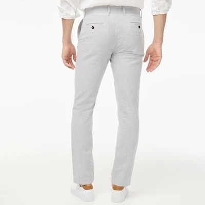 Straight-fit linen-cotton blend pant