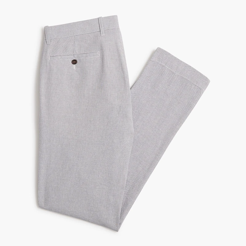 Straight-fit linen-cotton blend pant