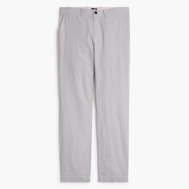 Straight-fit linen-cotton blend pant