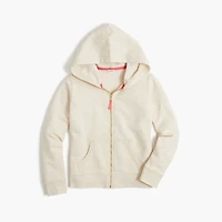 Girls' full-zip cotton-blend hoodie
