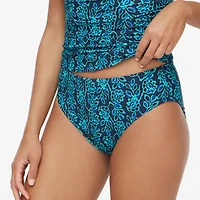 Printed mid-rise bikini bottom
