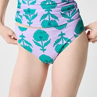 Printed mid-rise bikini bottom