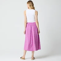 Printed faux-wrap skirt