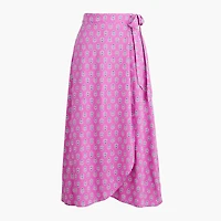 Printed faux-wrap skirt