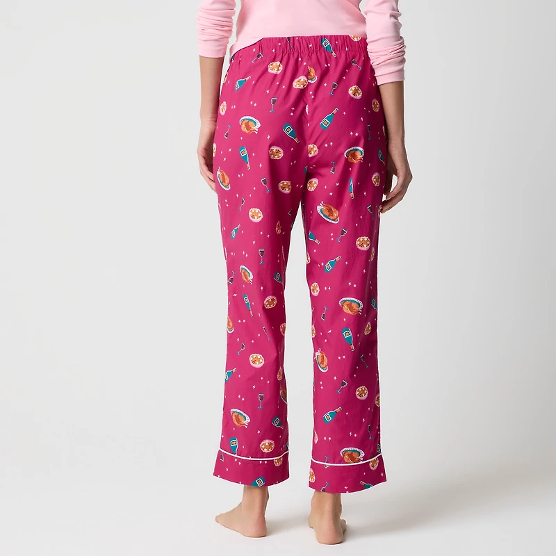 Cropped cotton pajama pant