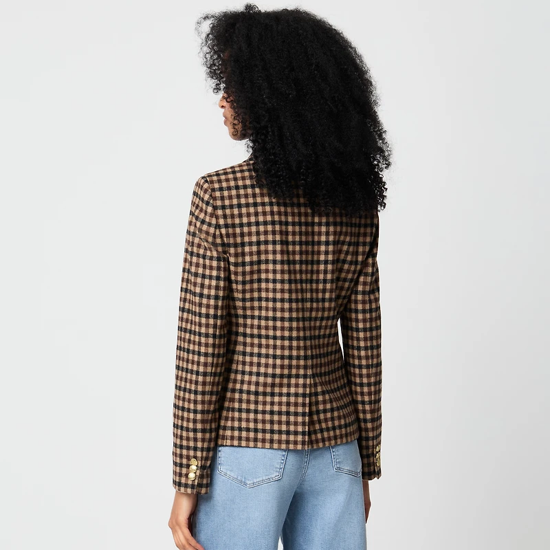 Herringbone wool-blend schoolboy blazer