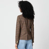 Herringbone wool-blend schoolboy blazer