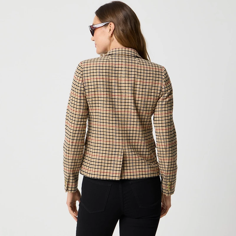 Herringbone wool-blend schoolboy blazer