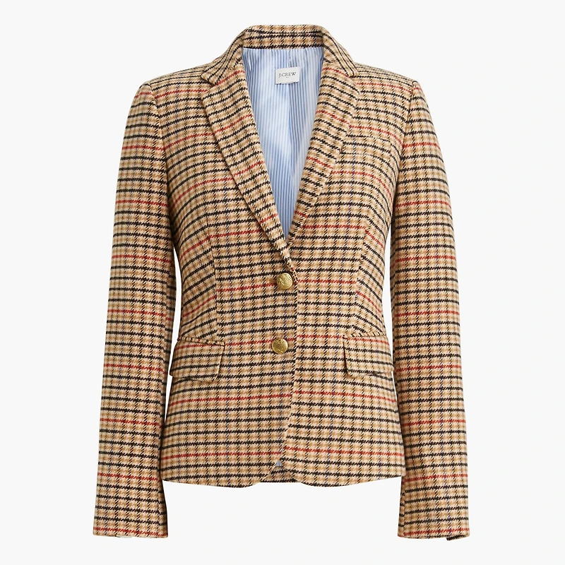 Herringbone wool-blend schoolboy blazer