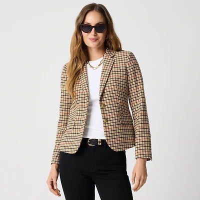 Herringbone wool-blend schoolboy blazer