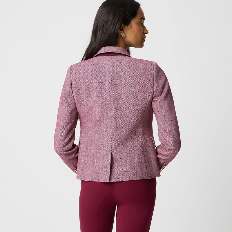Herringbone wool-blend schoolboy blazer