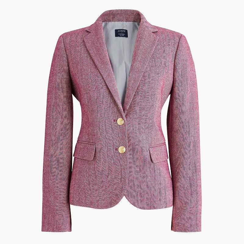 Herringbone wool-blend schoolboy blazer