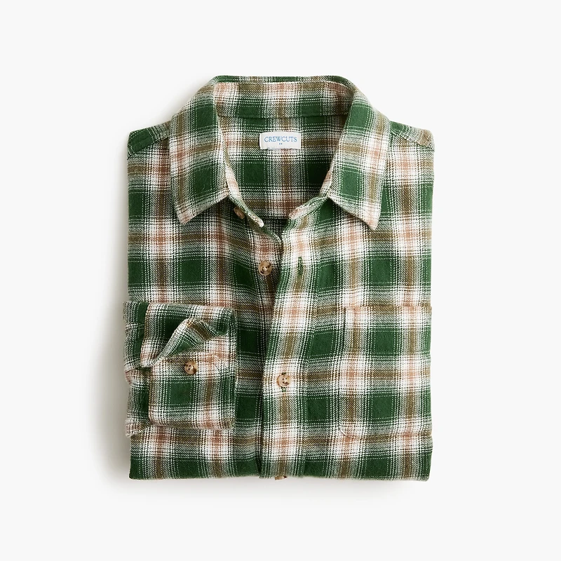 Boys' button-up flannel shirt