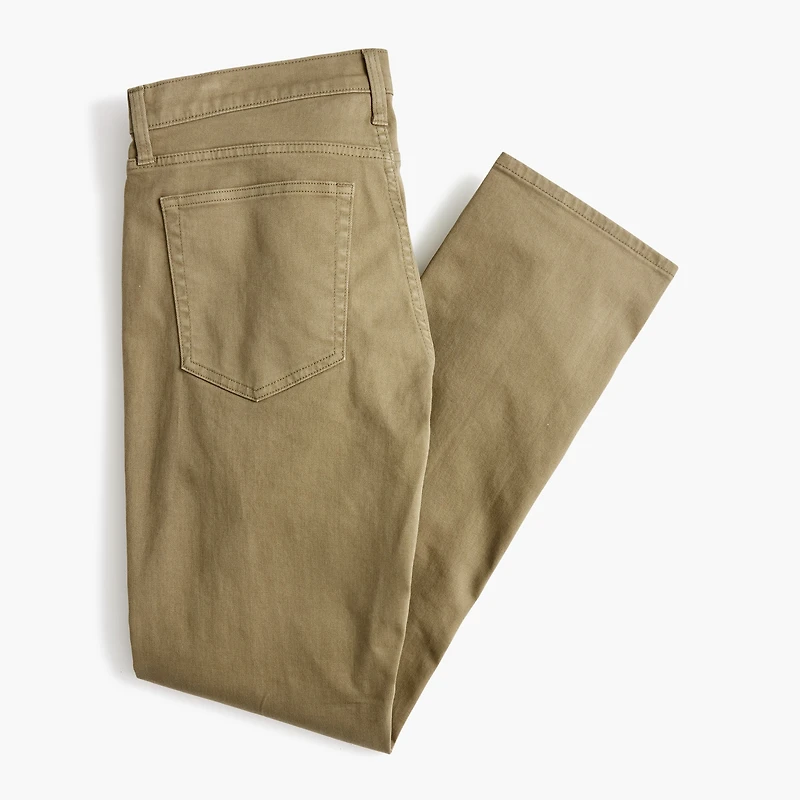 Slim-fit garment-dyed five-pocket pant