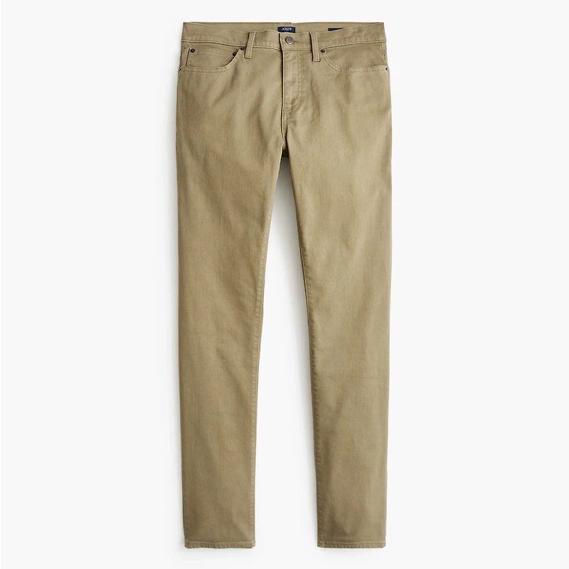 Slim-fit garment-dyed five-pocket pant