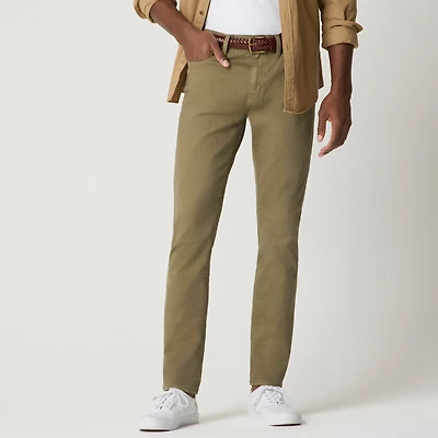Slim-fit garment-dyed five-pocket pant