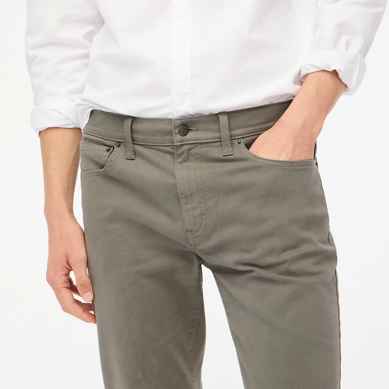 Slim-fit garment-dyed five-pocket pant