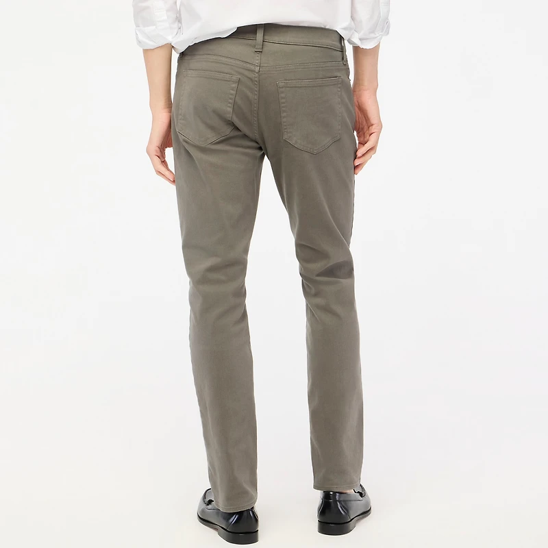 Slim-fit garment-dyed five-pocket pant
