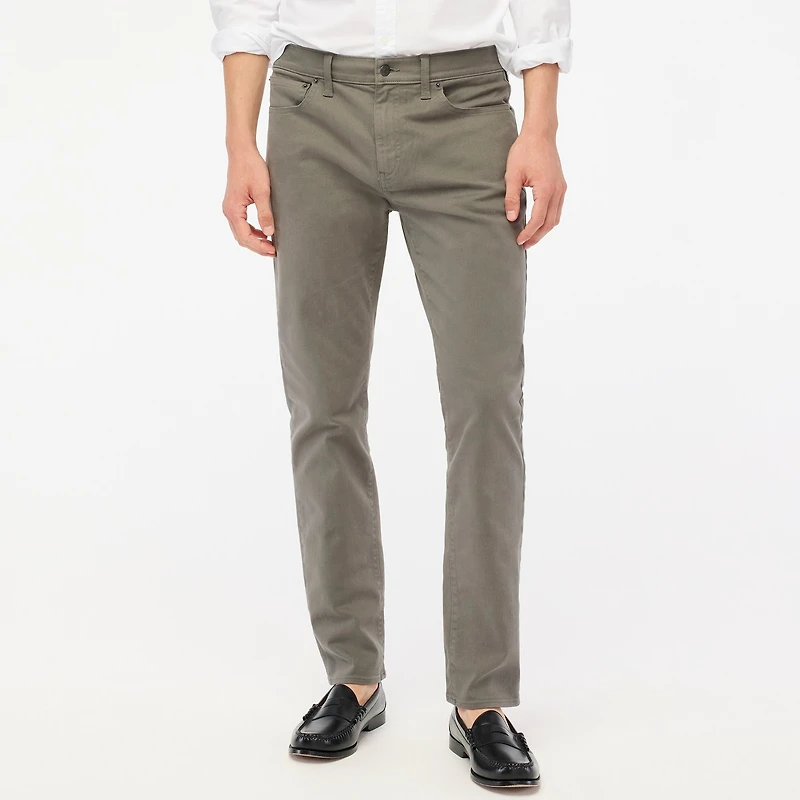 Slim-fit garment-dyed five-pocket pant