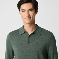 Merino wool-blend sweater-polo