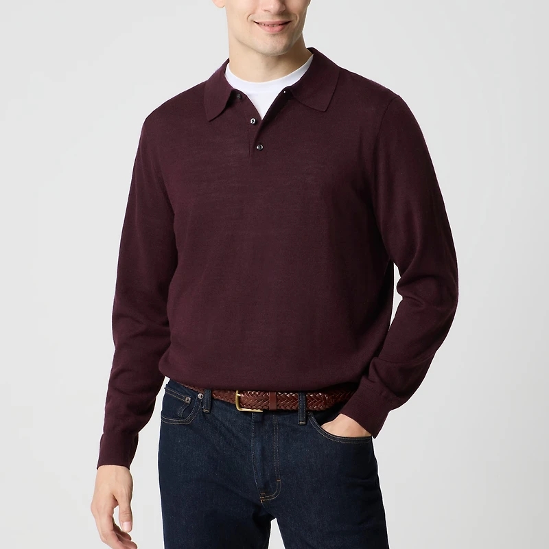 Merino wool-blend sweater-polo