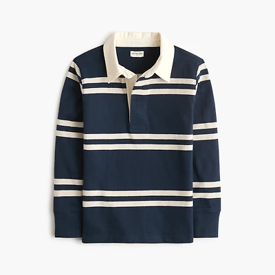 Boys' long-sleeve rugby polo shirt