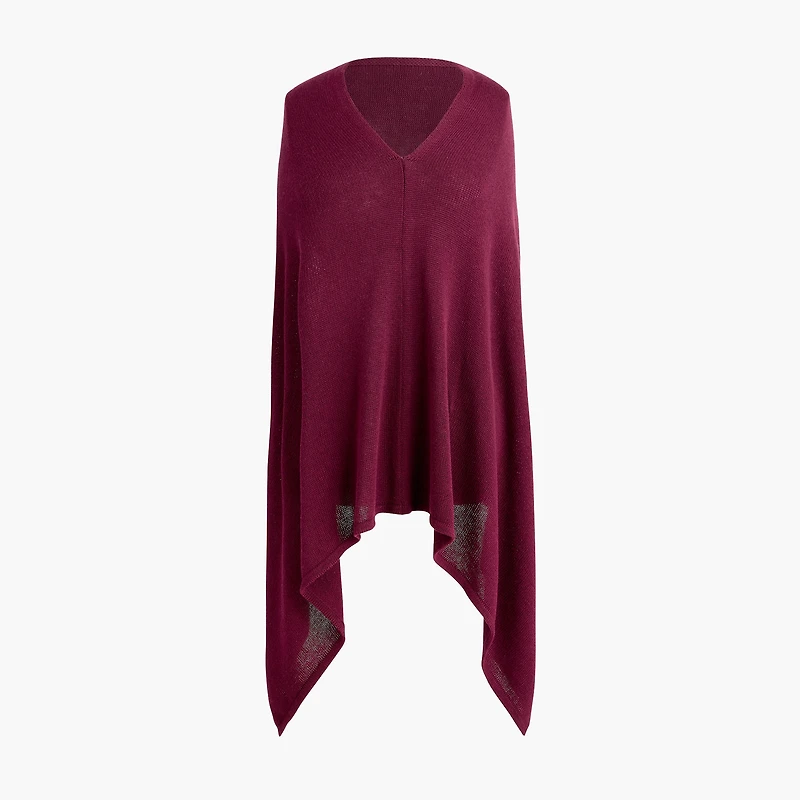 Cotton-blend triangle sweater poncho