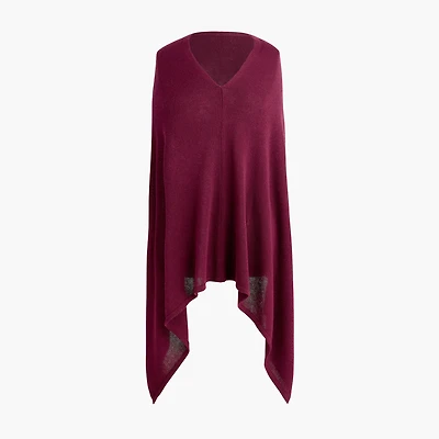 Cotton-blend triangle sweater poncho