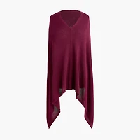 Cotton-blend triangle sweater poncho
