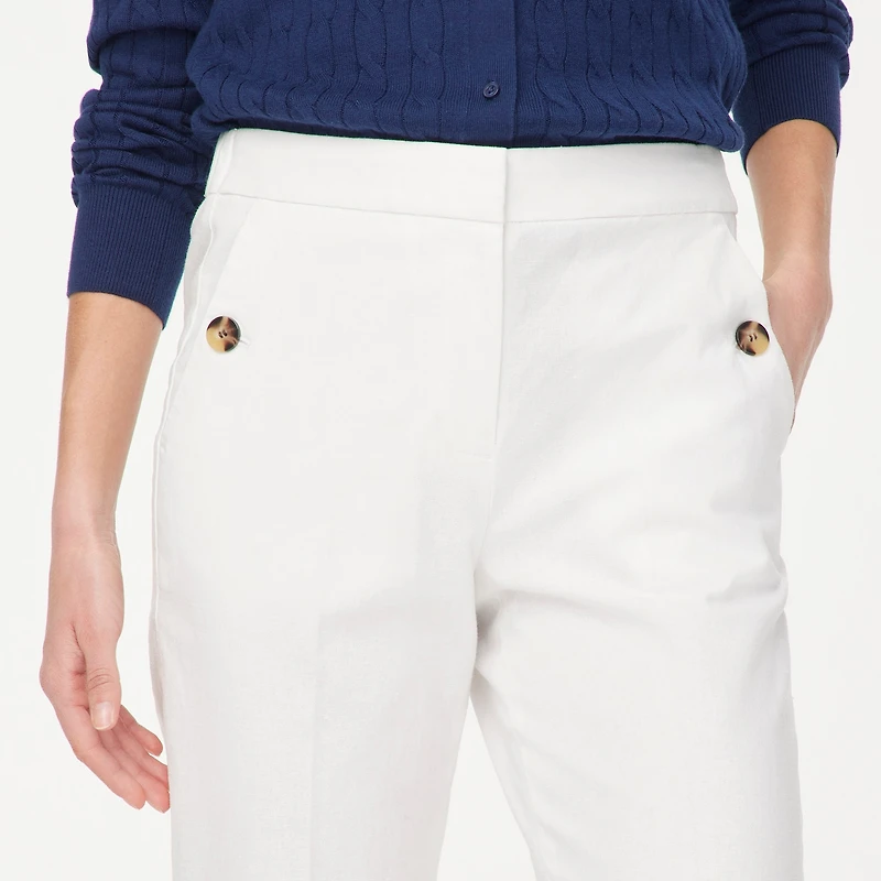 Linen-cotton blend sailor pant