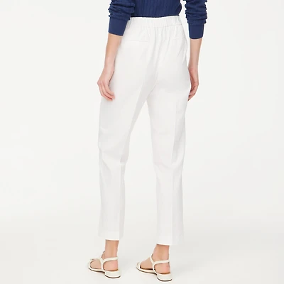 Linen-cotton blend elastic-back Sailor pant