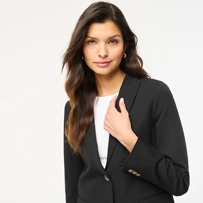 Cotton-blend two-button blazer