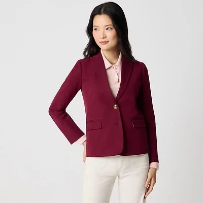 Cotton-blend two-button blazer