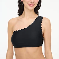 Scalloped one-shoulder bikini top