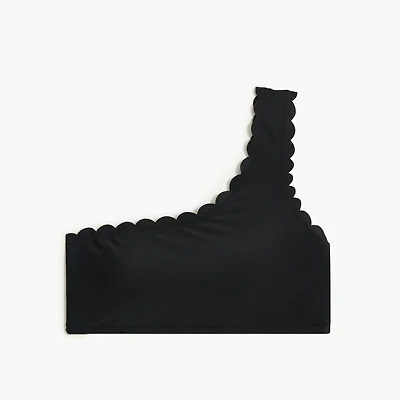 Scalloped one-shoulder bikini top