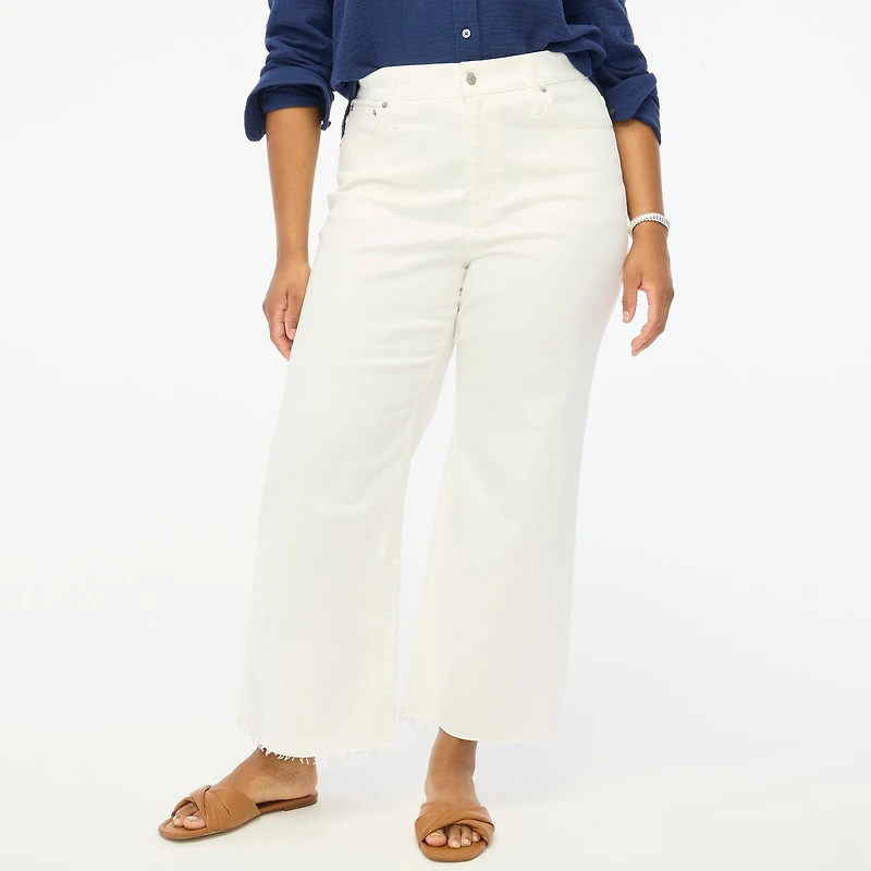 Wide-leg cropped jean all-day stretch