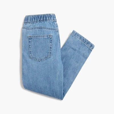 Girls' denim drawstring pant