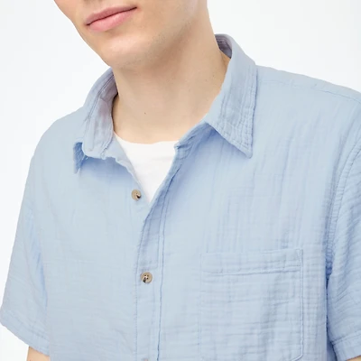 Short-sleeve gauze shirt