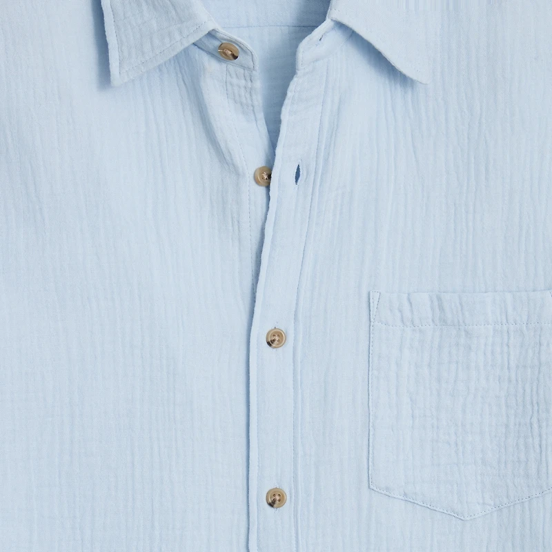 Short-sleeve gauze shirt