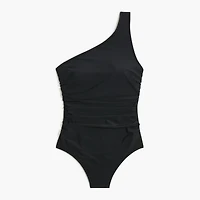 One-shoulder ruched one-piece swimsuit