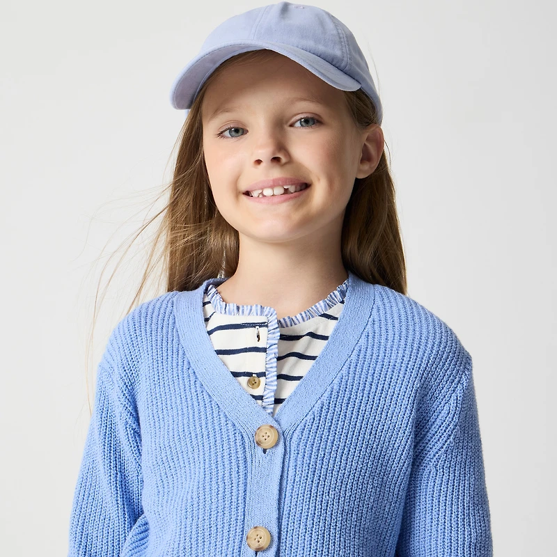 Girls' relaxed cardigan sweater