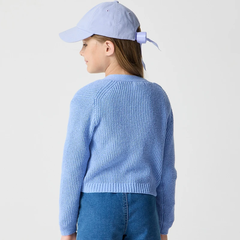 Girls' relaxed cardigan sweater