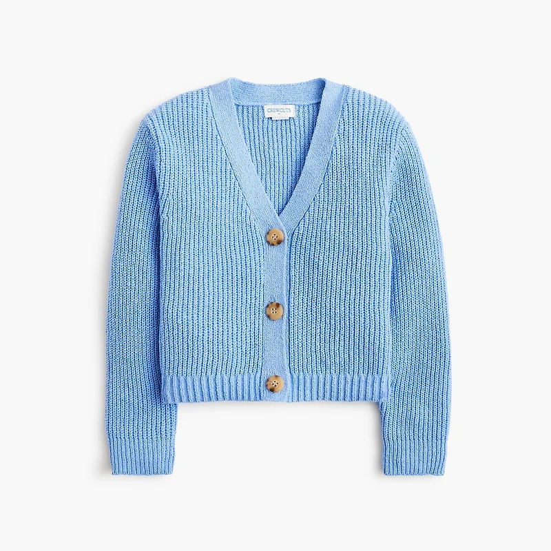Girls' relaxed cardigan sweater