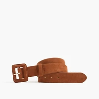 Suede square-buckle waist belt