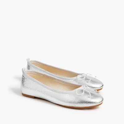 Girls' metallic ballet flats